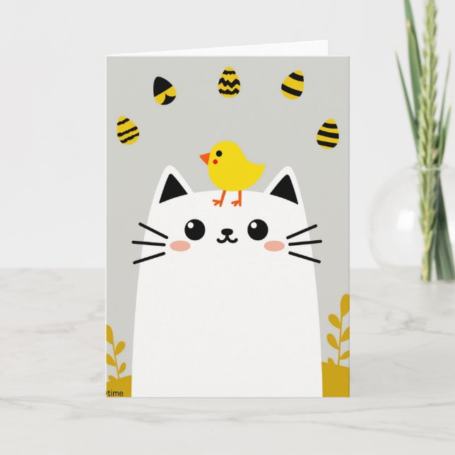 Friendly Feline Spring Card Kort (Framsida)