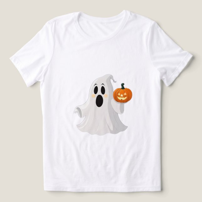 "Friendly Frights: Ghost & Pumpkin Duo" T Shirt (Design Framsida)