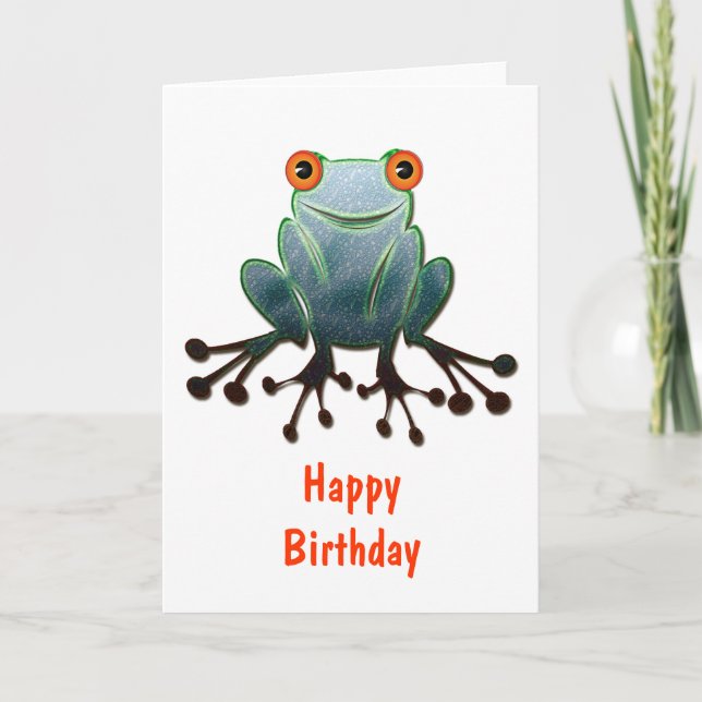 Friendly Frog Birthday Kort (Framsida)