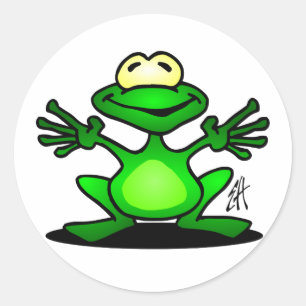 Friendly Frog Runt Klistermärke