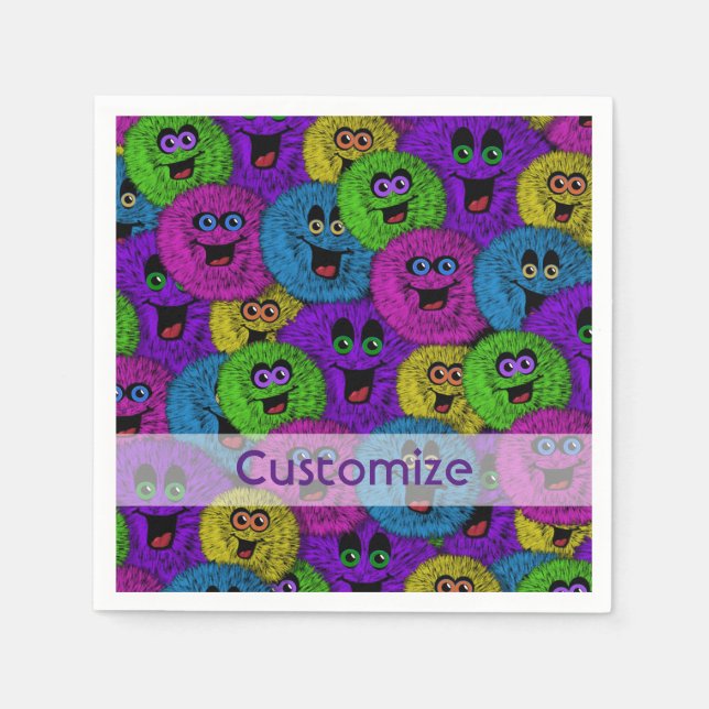 Friendly Fuzzles Cute Creatures Napkins Pappersservett (Framsidan)
