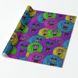 Friendly Fuzzles Cute Creatures Wrapping Papper 2 Presentpapper