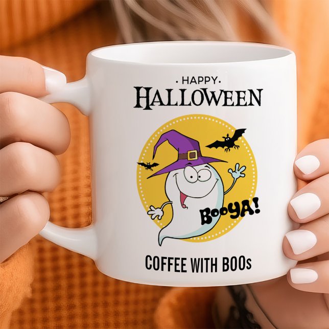 Friendly Ghost Anpassade Halloween Kaffemugg (Skapare uppladdad)