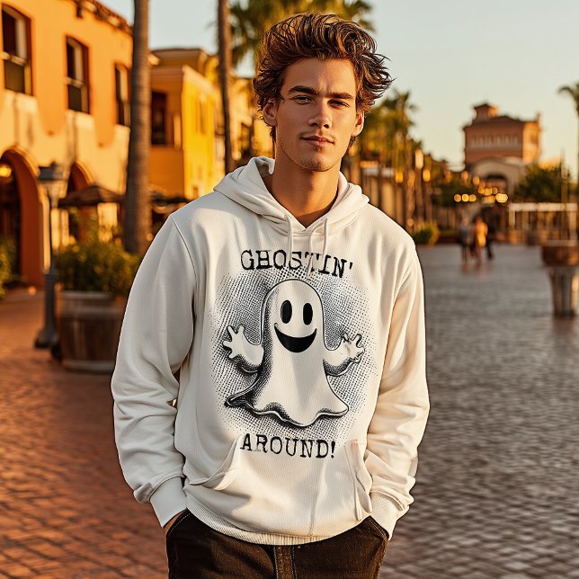 Friendly Ghost - Ghostin' Around Retro Design Hoodie (Skapare uppladdad)