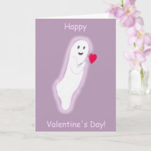 Friendly Ghost Glad Valentine Day Cards