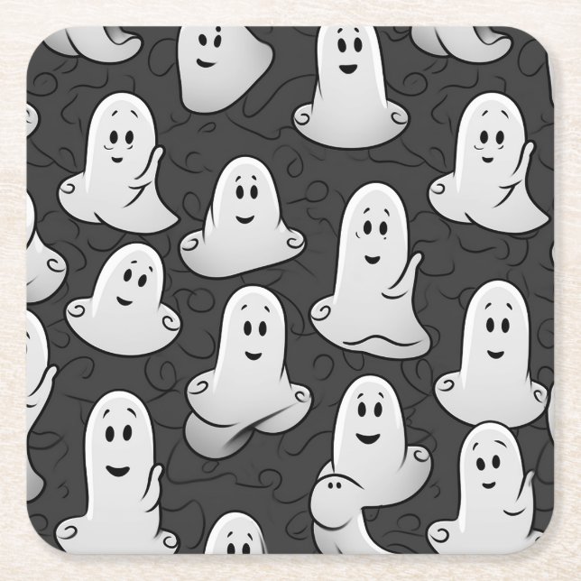 Friendly Ghost Underlägg Papper Kvadrat (Framsidan)