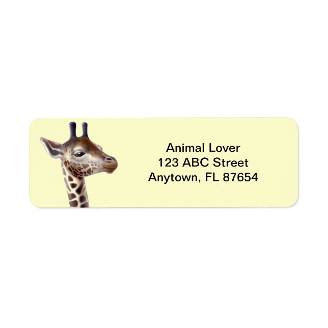 Friendly Giraffe Anpassade Returadress Etikett (Framsidan)
