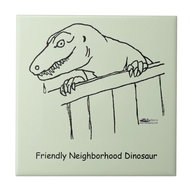 Friendly grannskapsdosinosaur kakelplatta (Framsidan)