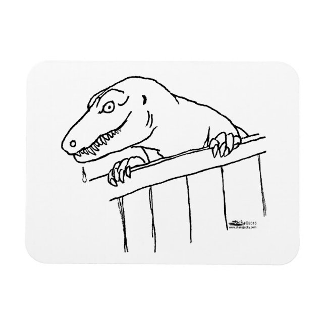Friendly grannskapsdosinosaur magnet (Horisontell)