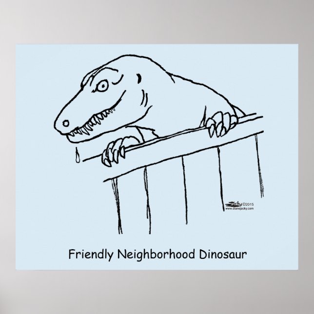 Friendly grannskapsdosinosaur poster (Framsidan)