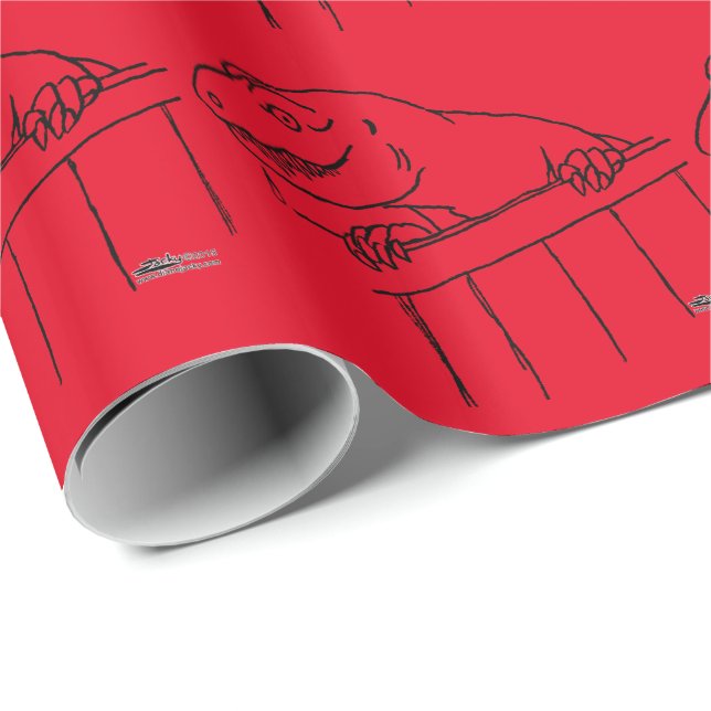 Friendly grannskapsdosinosaur presentpapper (Rullad Hörn)