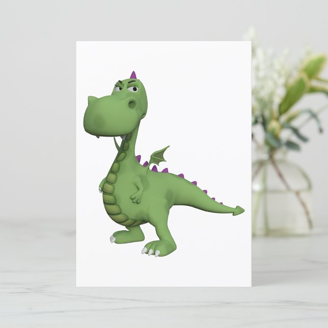 Friendly Grönt Dinosaur Inbjudningar (Skapare uppladdad)