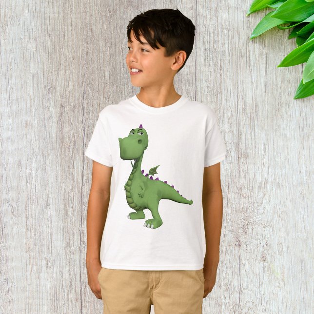 Friendly Grönt Dinosaur T Shirt (Skapare uppladdad)