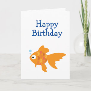 Friendly Guld Fish Illustration Kort