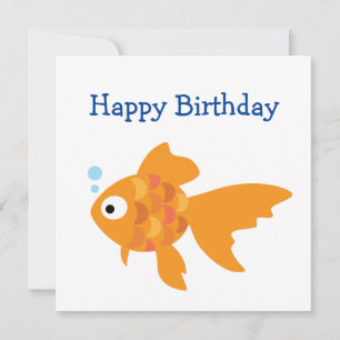 Friendly Guld Fish Illustration Kort