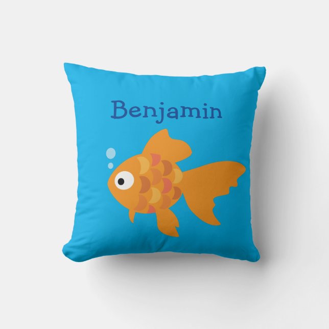 Friendly Guld Fish Illustration Kudde (Framsida)