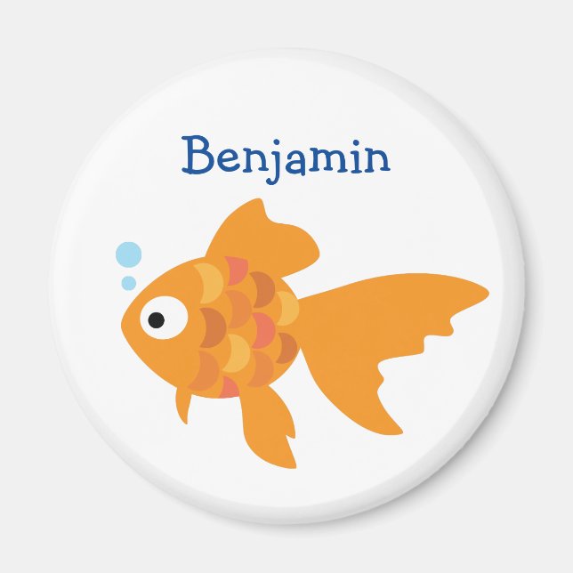 Friendly Guld Fish Illustration Magnet (Framsidan)