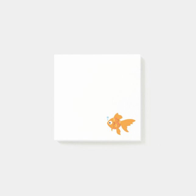 Friendly Guld Fish Illustration Post-it Block (Framsida)
