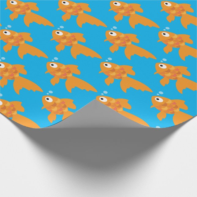 Friendly Guld Fish Illustration Presentpapper (Hörn)