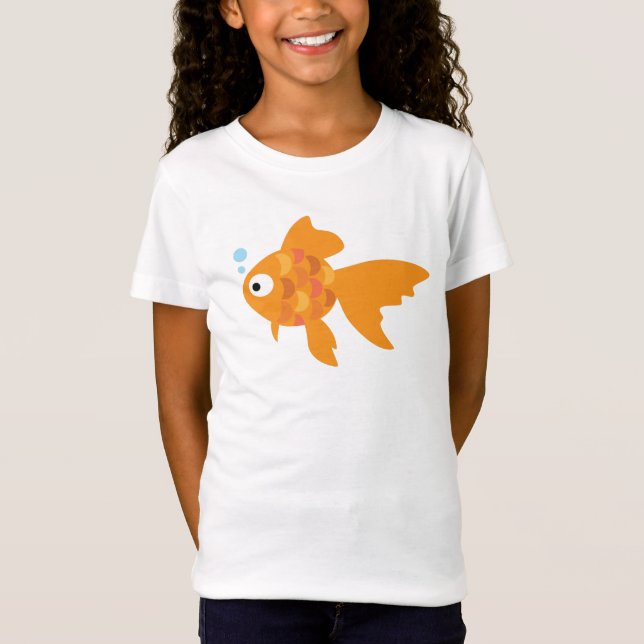 Friendly Guld Fish Illustration T Shirt (Framsida)