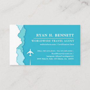 Friendly Himmel Travel Agent Turkvoise Stil Visitkort