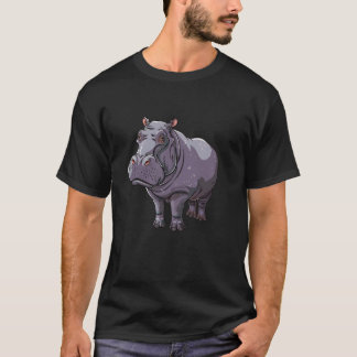 Friendly Hippopotamus Cartoon Hippo T Shirt