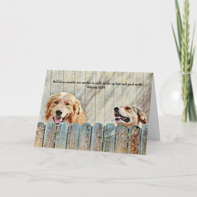 Friendly Hund Pals Smiling Bible Verse Card Kort (Framsida)