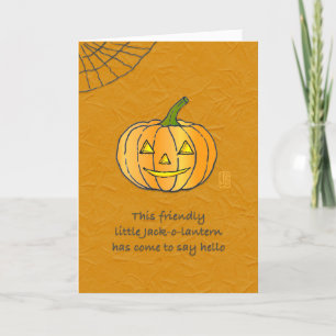 Friendly Jack-o-lantern Halloween-kort Kort