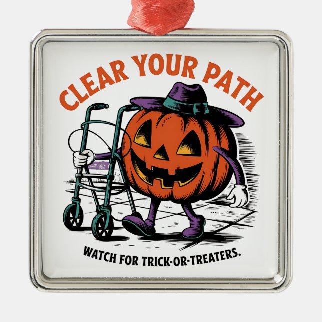 Friendly Jack-o'-Lantern Safety Julgransprydnad Metall (Framsidan)