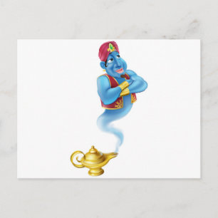 Friendly Jinn eller genie och magiska oljelampor Vykort