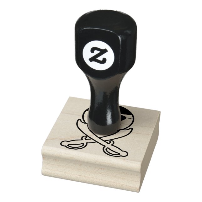 Friendly Jolly Roger Smile Ansikte Pirat med ord Stämpel (Stämpel)