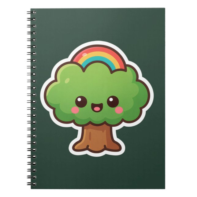 Friendly Kawaii Träd Anteckningsbok (Framsidan)