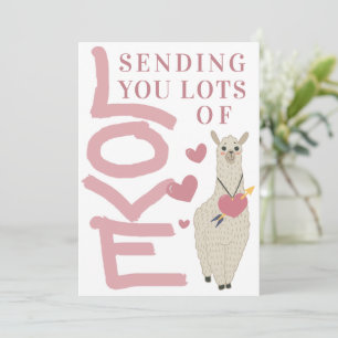 Friendly Llama Lots Lots of Kärlek Valentineser Julkort