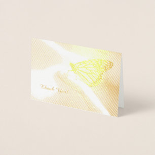 Friendly Monarch Butterfly Tackkort Card Folierat Kort