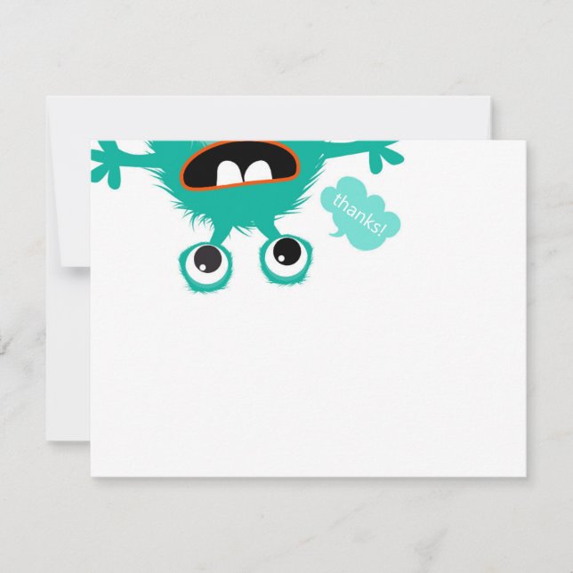 Friendly Monster Tackkort Card Stationery Tack Kort (Framsida)