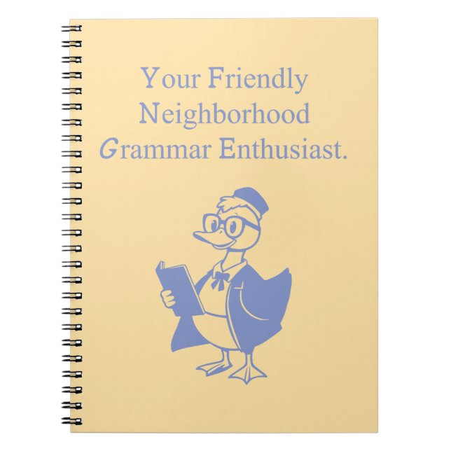 Friendly Neighborhood Grammar Enthusiast Design Anteckningsbok (Framsidan)