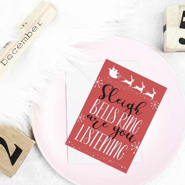 Friendly och Roligt Santa Sleigh-julen Julkort (Skapare uppladdad)