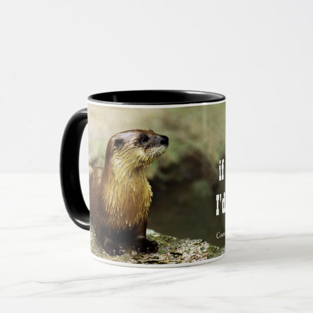Friendly Otter and Funny Message personalize Mugg (Framsida vänster)