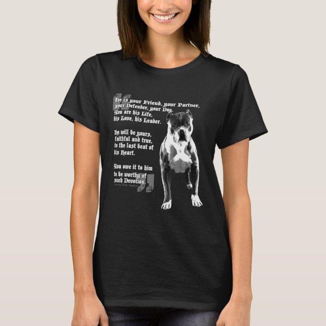 Friendly Pitbull Dikt Shirt for Pit Bull Älskare N T Shirt (Framsida)