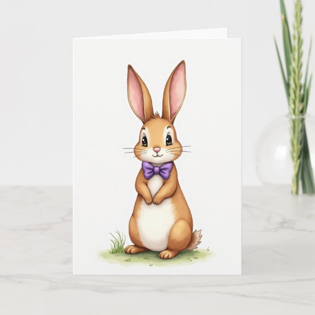Friendly Rabbit Greeting Card Kort (Framsida)
