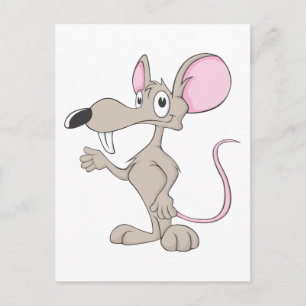 Friendly Råtta Illustration Vykort