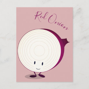 Friendly Red Onion Tecknade figurer   vykort