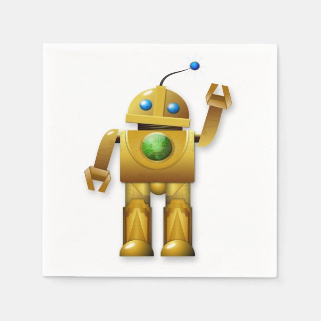 Friendly Robot Papper Napkins Pappersservett (Framsidan)
