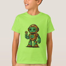 Friendly Robot Tecknad Kids' T-Shirt