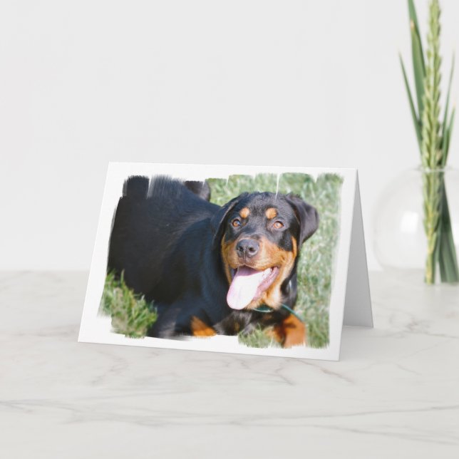 Friendly Rottweiler Greeting Card Kort (Framsida)