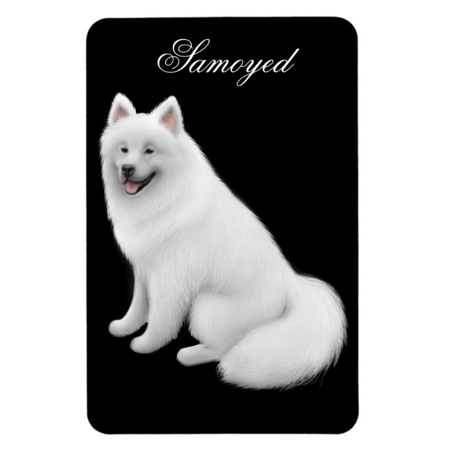 Friendly Samoyed Hund Premium Magnet (Vertikal)