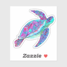 Friendly Sea Turtle Honu under Sea Sticker