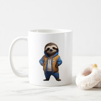 Friendly Sloth Illustration Kaffemugg