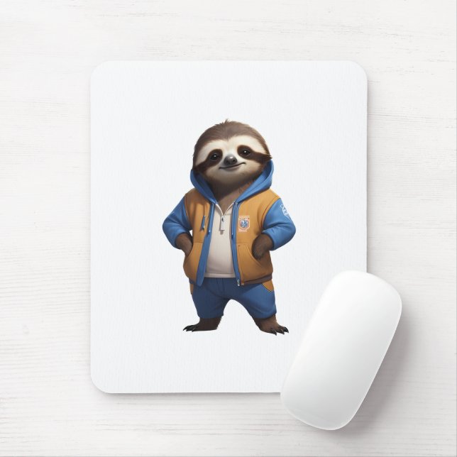 Friendly Sloth Illustration Musmatta (Med mus)