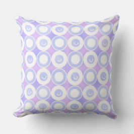 Friendly Smiles Aquamarine Lila Blueberry White Kudde